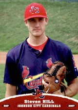 2007 Johnson City Cardinals Grandstand #16 Steven Hill Rainbow City Alabama Card