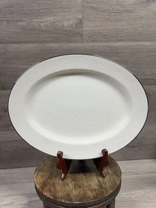 Vintage Noritake Affection Serving Plate 10.5” Ivory Floral Silver 7192 RETIRED - Picture 1 of 11