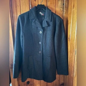 Klassische graue Vintage Jacke mit Knopfleiste Profi Arbeitsmantel Größe SM2 - Bild 1 von 4