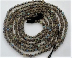 Cuentas redondas de piedras preciosas de labradorita con fuego de 4-4,5 mm hebra de 14,5" - Imagen 1 de 2