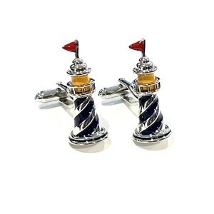 Lighthouses Cufflinks For Men Birthday Wedding Gift In Box - Picture 1 of 7