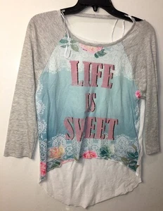 Guess Damen Top XS Small Bunt 3/4 Arm Life Is Sweet - Bild 1 von 2