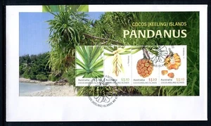 2022 Cocos Island Pandanus (Mini Sheet) FDC - Cocos Island PMK - Picture 1 of 2