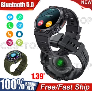 Men 's Waterproof Smart Watch Military Tactical Wristwatch Sport Fitness Tracker - Picture 1 of 14