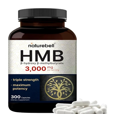 HMB 3000mg 3X Triple Strength Lean Muscle Mass & Recovery Support 300 Capsules - Image 1 of 4