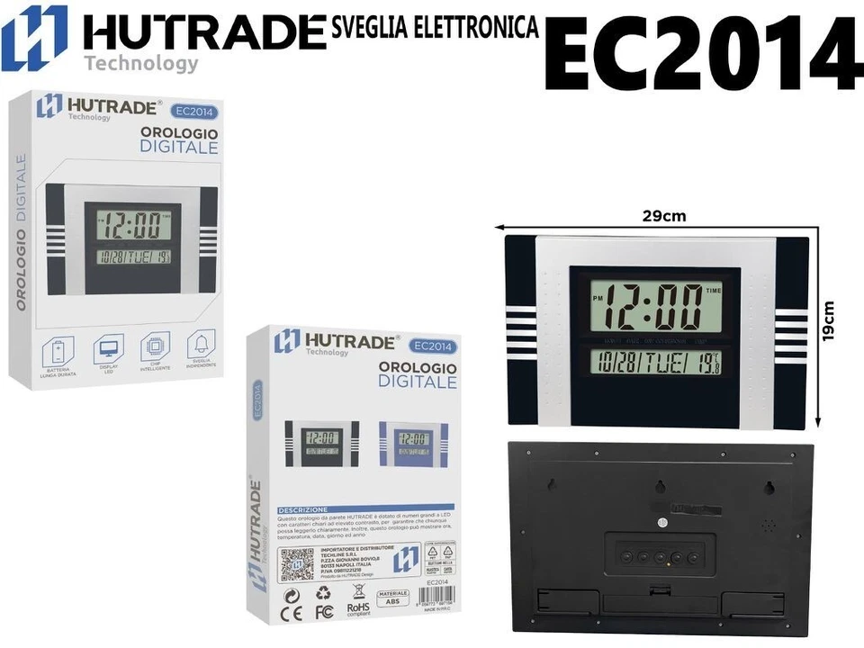 Orologio Da Parete Digitale Display Lcd Calendario Termometro Ec2014 mar - Immagine 1 di 1