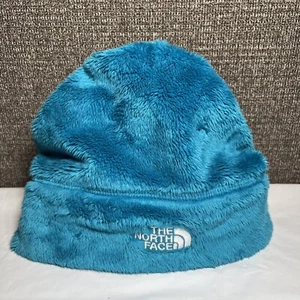 The North Face Fleece Beanie Hat Blue Size Youth/Minor Medium Fuzzy Embroidered - Picture 1 of 5
