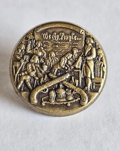 Vintage "We the People" Constitution USA Bronze Tone Lapel Pin - Picture 1 of 5