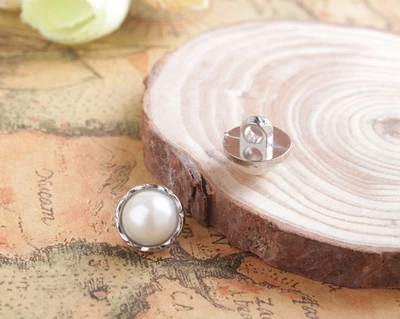 100pcs Faux Pearl Sewing 10mm Shank Buttons For Embellishment Sewing Craft - Image 1 of 4