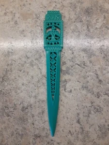 Vintage Indianer Donnervogel Türkis Brieföffner Kunststoff 6,25" - Bild 1 von 6