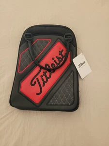 TITLEIST GOLF SHOE BAG ZIPPERED GOLF SHOE CARRIER BAG Black and Red - Picture 1 of 6