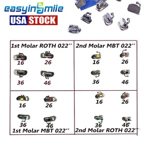 40PCS Dental Buccal Tube Orthodontic Braces Molar Roth/MBT 022 Non-convertible - Picture 1 of 7