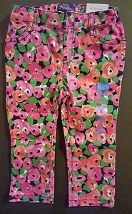 LEGGINGS/JEGGINGS DE FLORES PARA NIÑOS NIÑOS NIÑOS PEQUEÑOS TALLAS 18 MOS-3T NUEVOS CON ETIQUETAS - Imagen 1 de 2