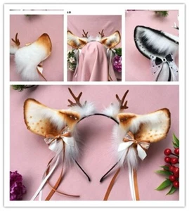 Orejas de ciervo cuerno aro para la cabeza niñas mujeres disfraces accesorios - Imagen 1 de 9