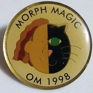 OM Pin 1998 Odyssey of the Mind 💥Morph Magic Cat Pinback OOTM - Picture 1 of 5