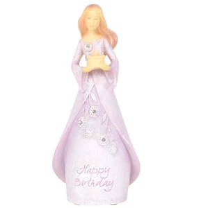 ✤ Neu FOUNDATIONS Figur HAPPY BIRTHDAY Kristall Lila Blumen Cake Topper - Bild 1 von 3