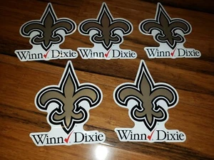 Lot 5 vtg GORGEOUS NEW ORLEANS SAINTS FLEUR DE LIS WINN DIXIE CAR FRIDGE MAGNET - Picture 1 of 2