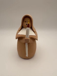 Vintage religiöse Nonne betende Kerze Figur Terrakotta Keramik Sermar Chile 5 Zoll groß - Bild 1 von 11