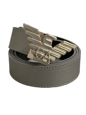 Cinturón de cuero para hombre EMPORIO ARMANI GRIS Foto 1 de 4