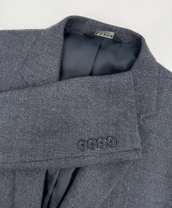 Jos A Bank Blazer Mens 46R Blue Wool Textured Sport Coat Jacket Two Button - Picture 1 of 11