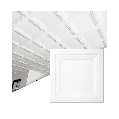 Art3d PVC Drop Ceiling Tiles 2x2 ft - 10-pack - White 24x24 Panels - Image 1 of 4