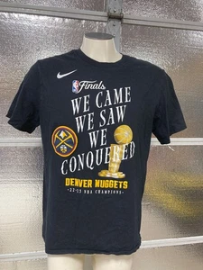 Denver Nuggets Shirt - Mens Large - Nike - 22-23 Champions - Black - Picture 1 of 6