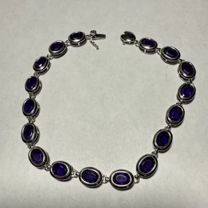 JTV  African Amethyst Tennis Bracelet Sterling   DK Designer Juan Guarov - Picture 1 of 4