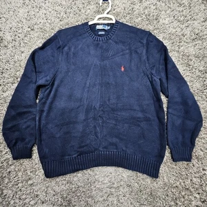 Polo Ralph Lauren Strickpullover Herren XXL dunkelblau mit rotem Pony - Bild 1 von 8