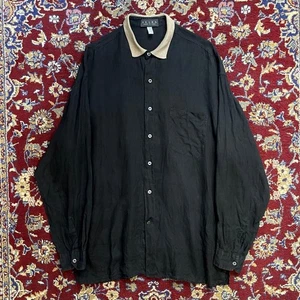 Camisas de manga larga Sulka de lino puro vintage de los años 90 para hombre talla XL - Imagen 1 de 10