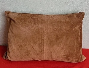 Ralph Lauren Brown Pillow 100% Suede,made In ITALY. 17"x 10" - Picture 1 of 10