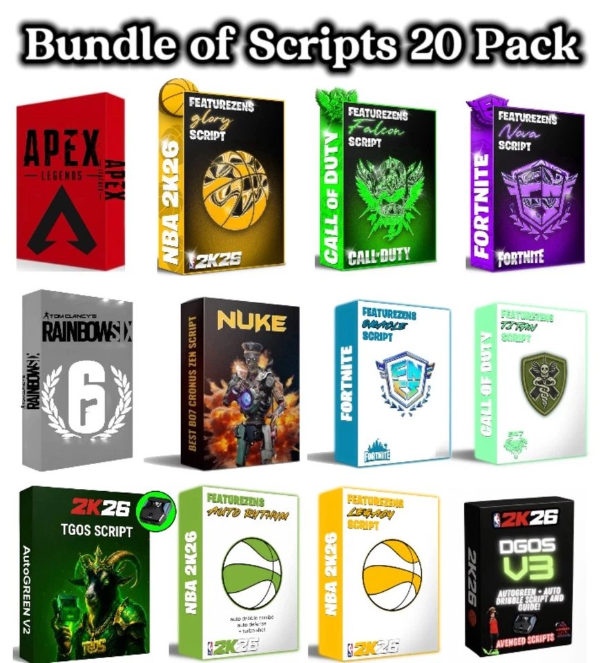 NBA 2K26 Script And More 20 Pack |BO7|Apex|R6|FORTNITE|Rust|Marvel Rivals|Panda| - Image 1 of 4