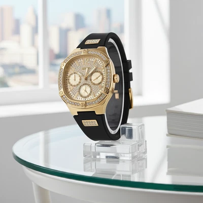 Guess Women's Watch Duchess GW0619L2 Quartz gold black tone multifunction - Image 1 of 4