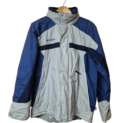 Columbia Interchange Jacket Men's M Grey Blue Waterproof Breathable Hooded Pocke - Image 1 of 4