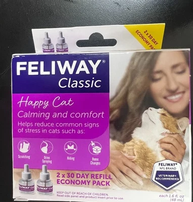 Feliway Classic Diffuser  48 ml Cat Calming Two Refills Exp 11/2025 3037 - Image 1 of 4