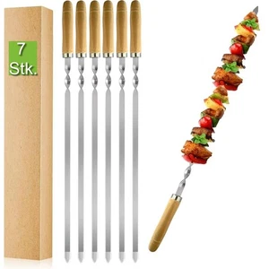 Lot de 7 brochettes à brochettes SUS 403 en acier inoxydable 550 x 10 x 2 mm ... - Picture 1 of 5