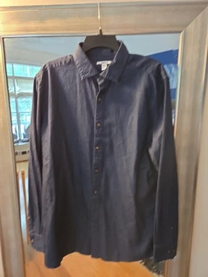 Camisa de vestir para hombre Bar III ajustada índigo grande Foto 1 de 4