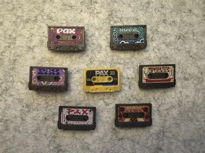 Pinny Arcade PAX East 2023 Staff Chase Mixtape Cassette Pins including Gold pin - Image 1 of 2