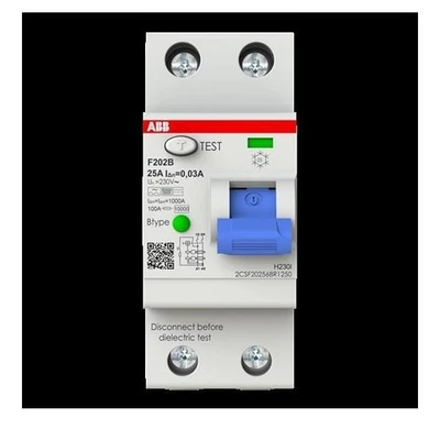 ABB FI-Schutzschalter TypB 2P F202B-25/0,03-2TE Fehlerstrom-Schutzschalter - Bild 1 von 4
