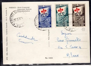 1951 repubblica Italiana Ginnici su cartolina certificato Diena - Imagen 1 de 2