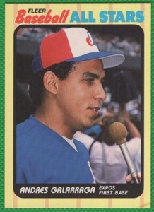 Andres Galarraga - 1989 Fleer Baseball All-Stars #13 - Expos Baseball Card