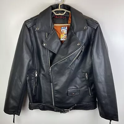 Robert Graham Medium Racer Lined Jacket Black RGF22R86 $268 Zippers Biker Club - Image 1 of 4