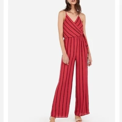 Mono Express Naranja Rosa Púrpura Rayas Sin Mangas Cuello en V Corbata Lateral XS Foto 1 de 4