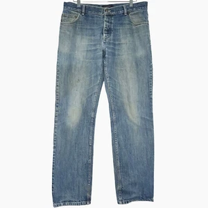 Burberry Mens Regular Fit Jeans 35x33 Vintage Denim Blue Straight Leg Button-Fly - Picture 1 of 21