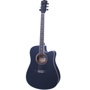 Cate 40" QM612C Cutaway Black Finish Acoustic Guitar - Picture 1 of 1
