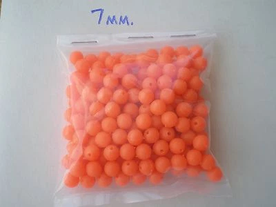 500 piezas. 7MM. CUENTAS SEÑUELO PLÁSTICO BRILLO SUAVE, AGUJERO NARANJA .052 Foto 1 de 3