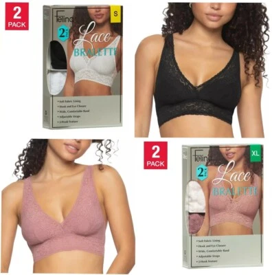 Felina Ladies 2 Pack Lace Bralette - Image 1 of 4