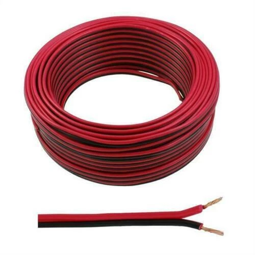 2 CORE RED AND BLACK 12V 12 VOLT CABLE AMP CAR AUTO BOAT AUDIO LED SPEAKER WIRE - Image 1 of 1