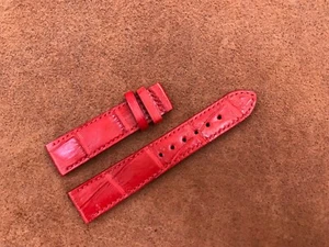 20mm/18mm Red Alligator Crocodile Embossed Leather Watch Strap Band - Picture 1 of 4