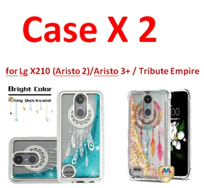 2 X Lot Pink Blue Clear Silver Quicksand Case Cover FOR LG Tribute Dynasty x210 - Image 1 of 3