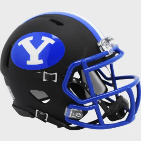 Brigham Young Cougars (BYU) NCAA Mini Speed Football Helmet Matte Black - NCAA Cover